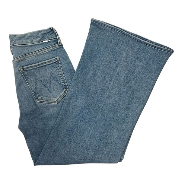 MOTHER The Roller High Rise Wide Leg Denim Jeans Let's Trip Light Wash Blue 28 - Picture 6 of 12